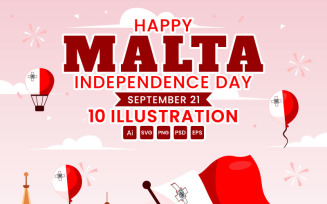 10 Independence Day of Malta Illustration