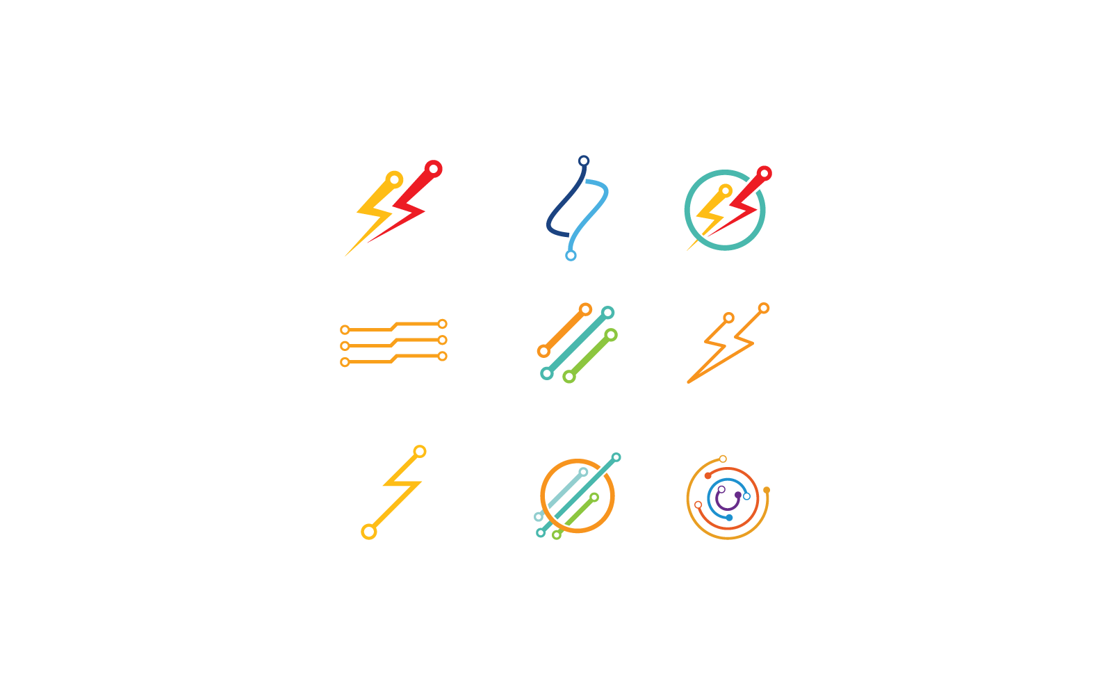 Krets platt design teknik logotyp vektor mall