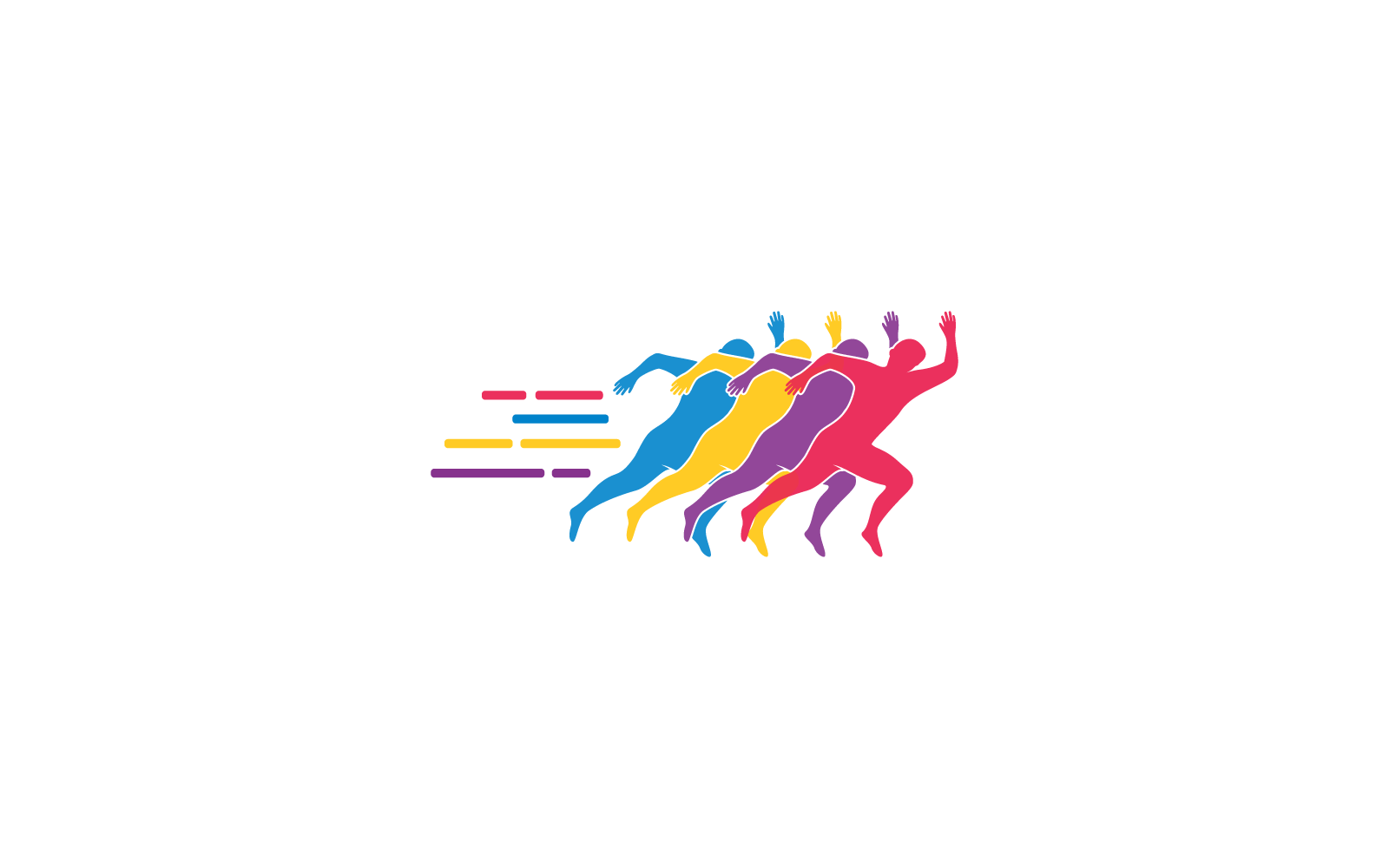 Lopende mensen illustratie vector sjabloon