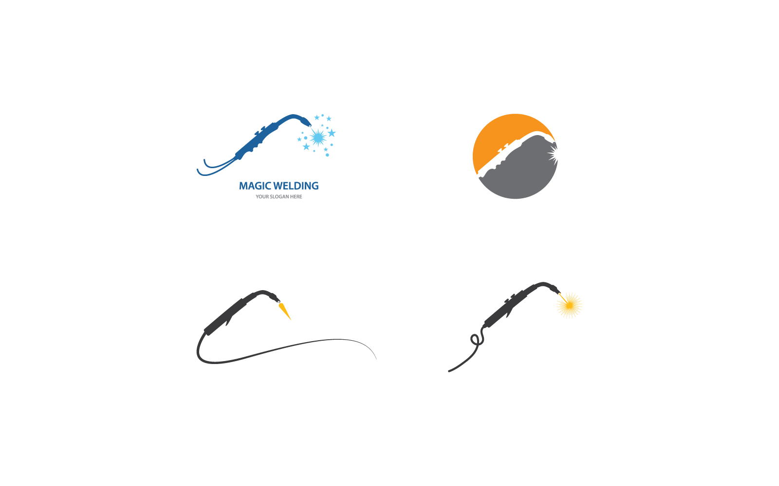 Modello vettoriale di illustrazione del disegno del logo di saldatura