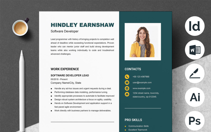 Modern Resume And CV Template Design Resume Template