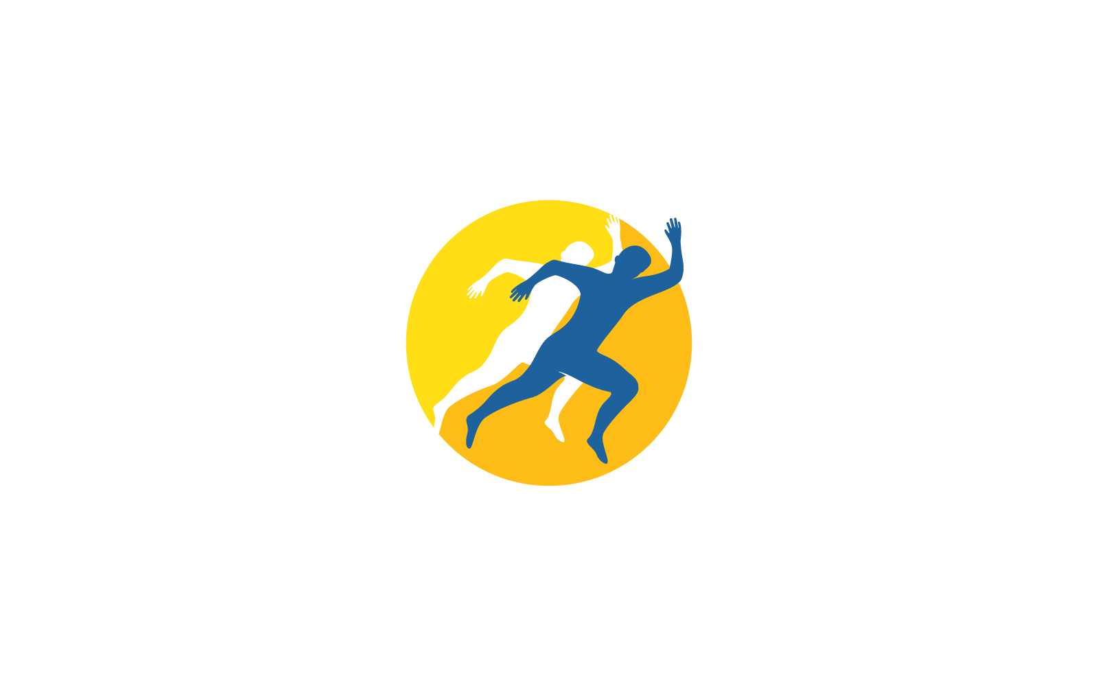 Plantilla de vector de ilustración de logotipo de silueta de personas corriendo