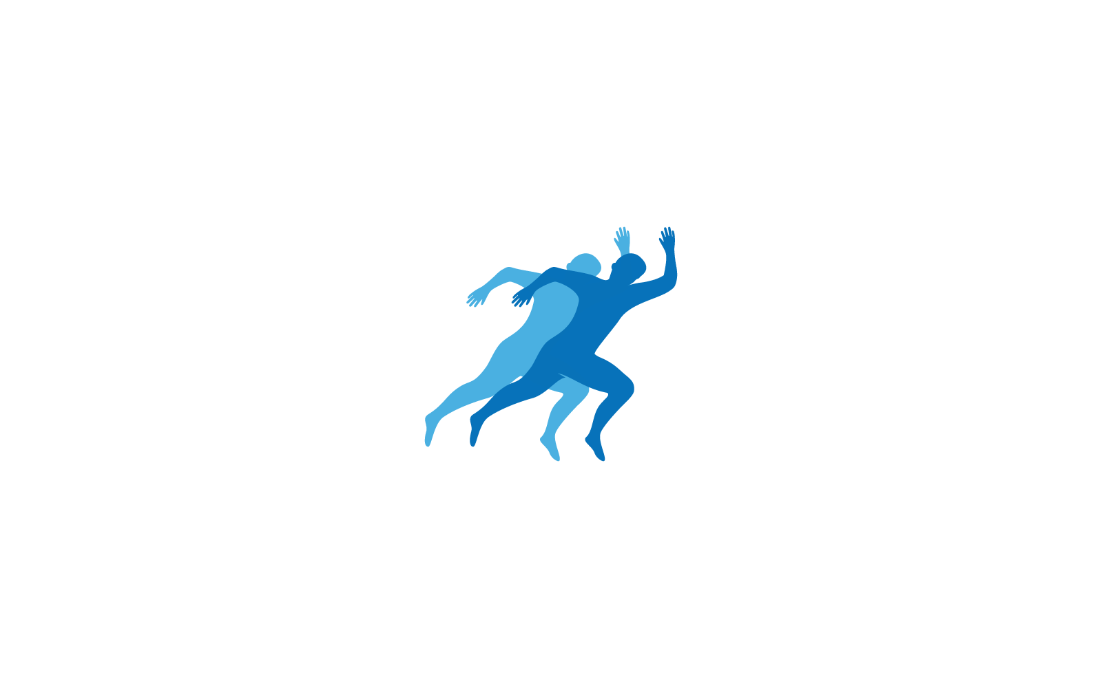 Running people silhouette vector template