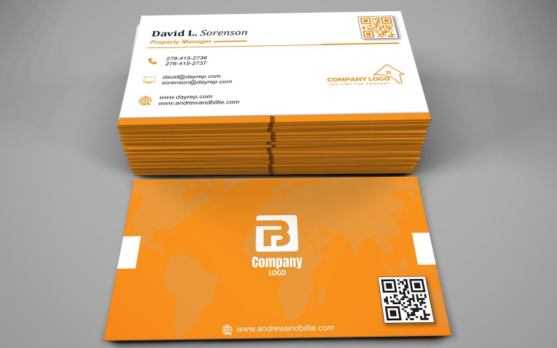 Visiting Card Template with Customizable Designs - 343 Corporate Identity