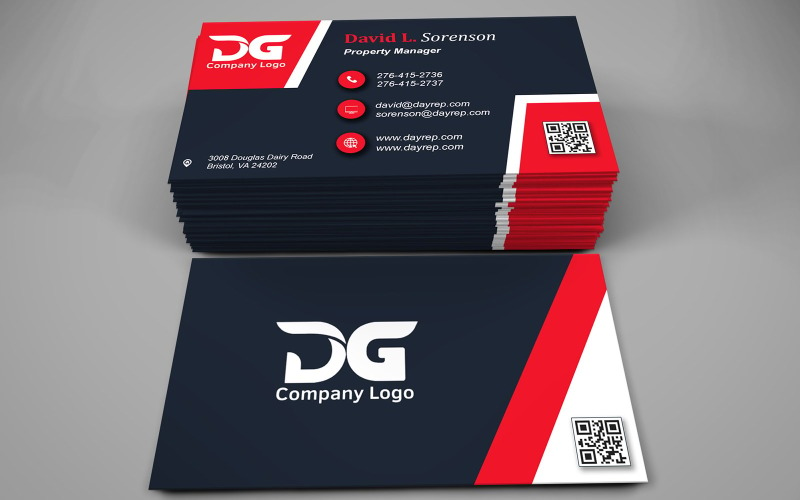 Visiting Card Template with Customizable Designs - 349 Corporate Identity