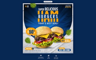 Delicious Burger Food Menu Facebook Template