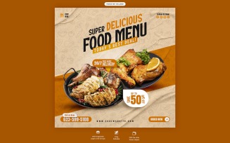 Delicious Food Menu Facebook Template