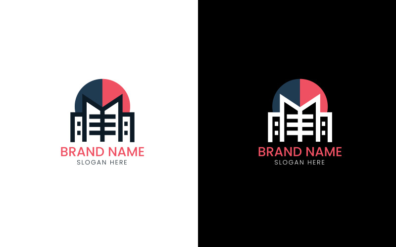 Letter M building logo-08-258 Logo Template