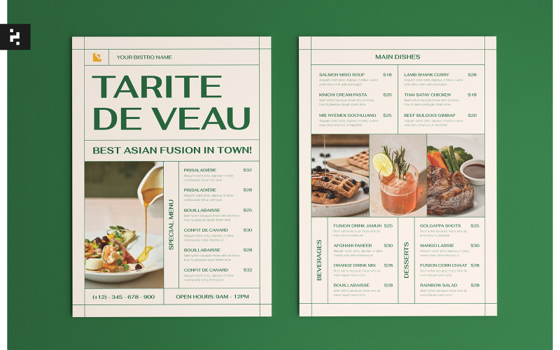 Minimal Asian Fusion Menu Corporate Identity