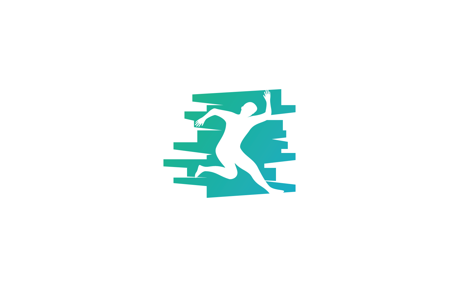 Plantilla de vector de ilustración de silueta de icono de diseño de personas corriendo