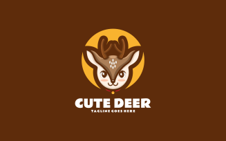 Cute Deer Mascot Cartoon Logo 1