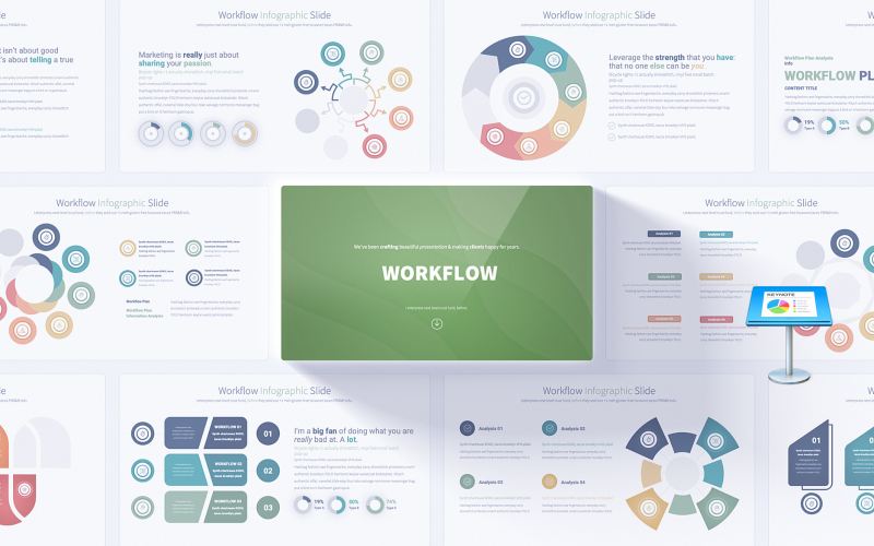 Dynamic Workflow Keynote Infographic Template Keynote Template