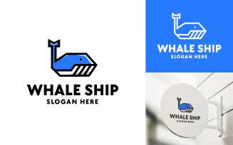 Whaleship creative logo tempalte