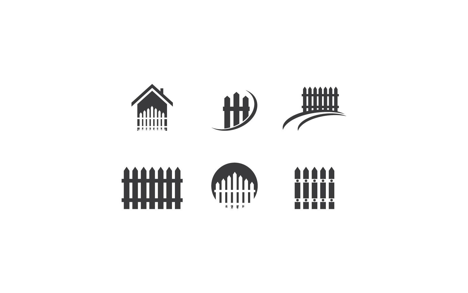 Fence template logo illustration flat design Logo Template