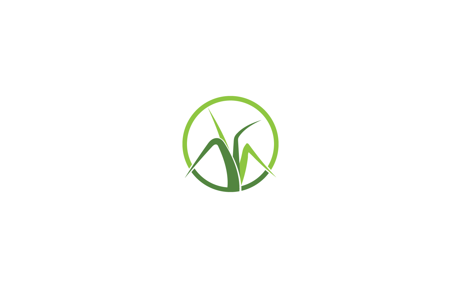 Natural Grass ilustration logo icon design