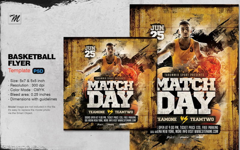 Basketball Match Day Flyer Corporate Identity