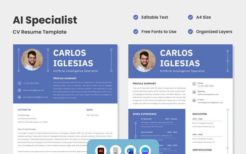 CV Resume AI Specialist V5 Resume Template