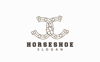 Horseshoe Logo Horse Vector Vintage ElegantV11