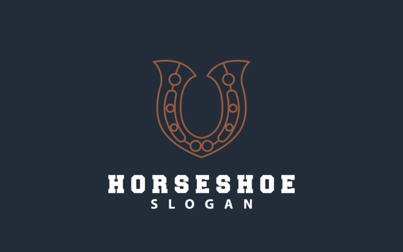 Horseshoe Logo Horse Vector Vintage ElegantV12 Logo Template