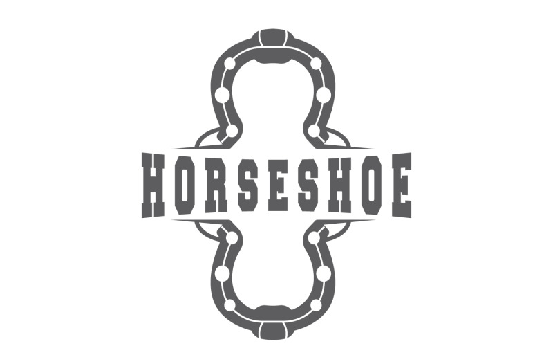 Horseshoe Logo Horse Vector Vintage ElegantV13 Logo Template