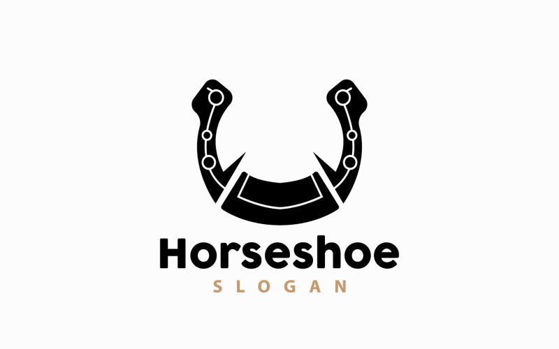 Horseshoe Logo Horse Vector Vintage ElegantV1 Logo Template