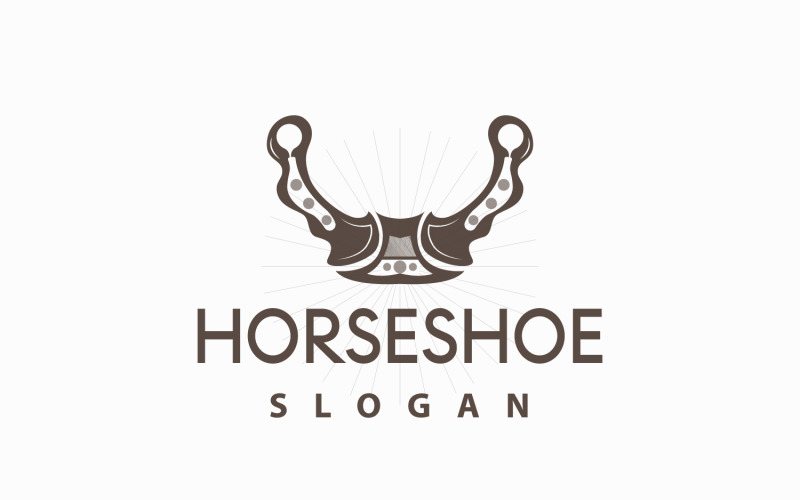 Horseshoe Logo Horse Vector Vintage ElegantV6 Logo Template