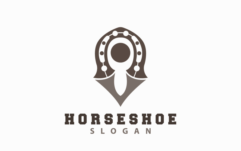 Horseshoe Logo Horse Vector Vintage ElegantV7 Logo Template