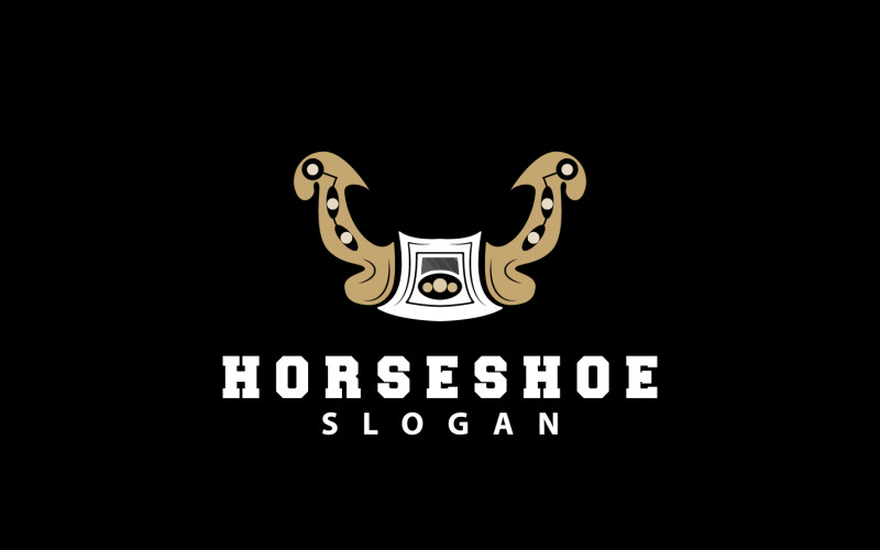 Horseshoe Logo Horse Vector Vintage ElegantV8 Logo Template