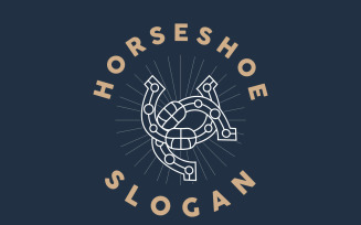 Horseshoe Logo Horse Vector Vintage ElegantV9