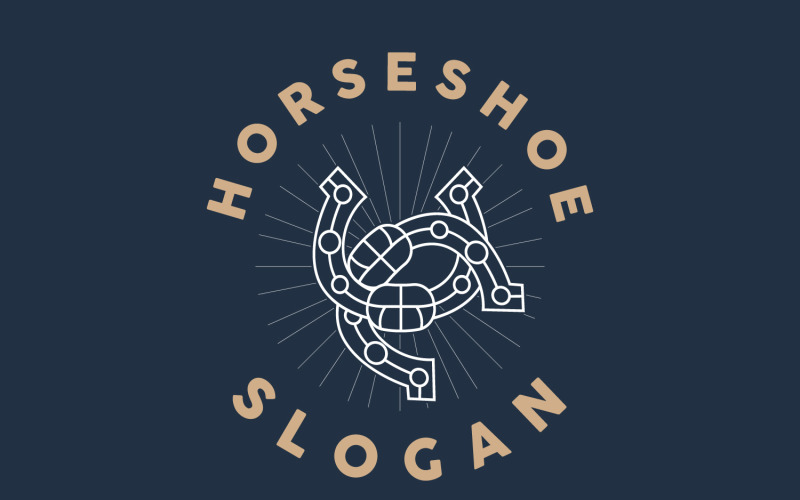 Horseshoe Logo Horse Vector Vintage ElegantV9 Logo Template