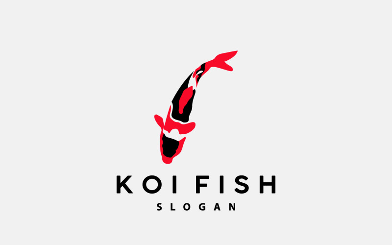 Koi Fish Logo Design Fish Vector IllustrationV1 Logo Template