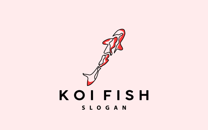 Koi Fish Logo Design Fish Vector IllustrationV3 Logo Template