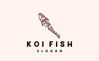 Koi Fish Logo Design Fish Vector IllustrationV4