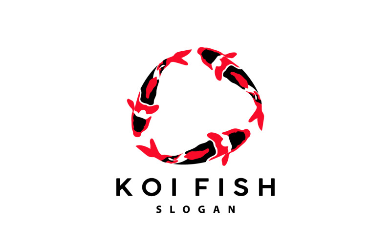 Koi Fish Logo Design Fish Vector IllustrationV7 Logo Template