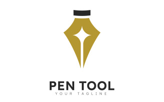 Pen logo tool gradient colorful style vector V1