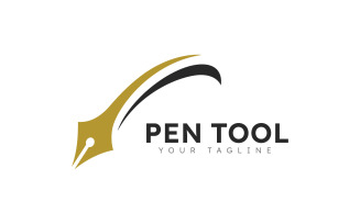 Pen logo tool gradient colorful style vector V5