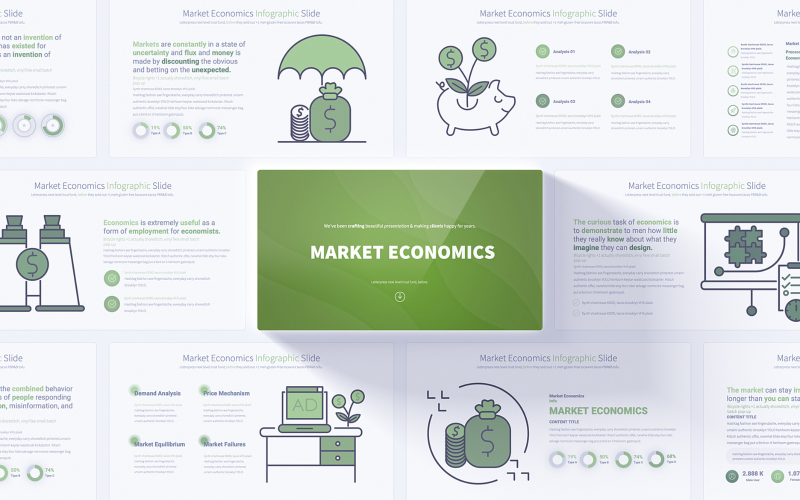 Professional Market Economics PowerPoint Infographic Slides PowerPoint Template