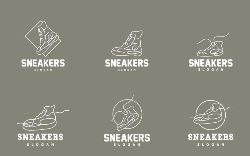 Shoes Logo Design Simple Minimalist Line StyleV12 Logo Template