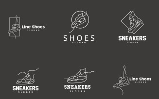 Shoes Logo Design Simple Minimalist Line StyleV13