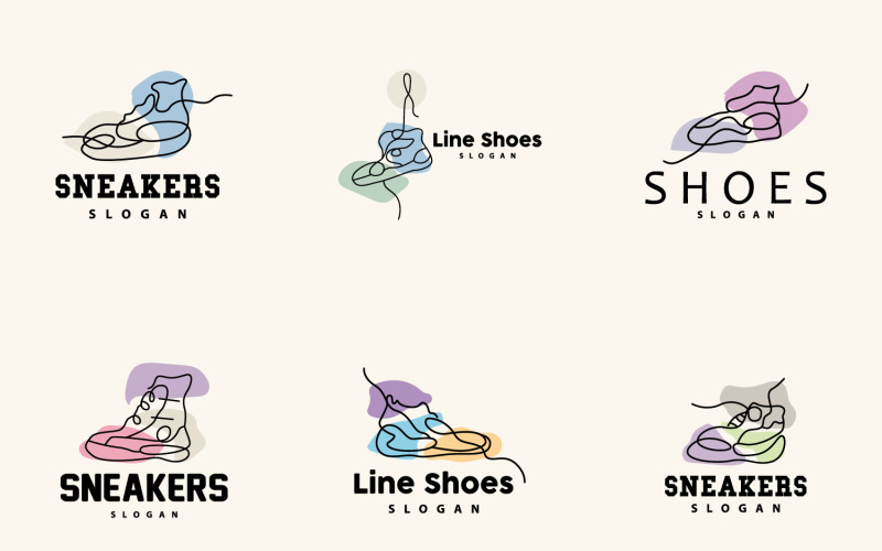 Shoes Logo Design Simple Minimalist Line StyleV1 Logo Template