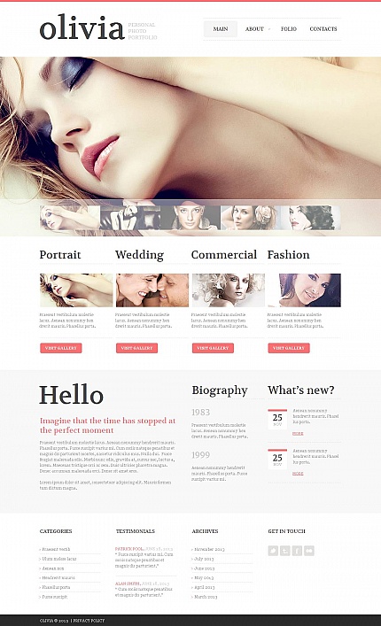 Photographer Portfolio Photo Gallery Template MotoCMS