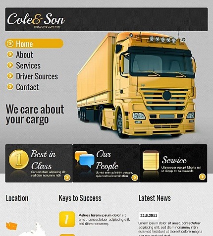 Trucking Premium Facebook HTML CMS Theme Big Screenshot Trucking Facebook HTML CMS Template Facebook Screenshot