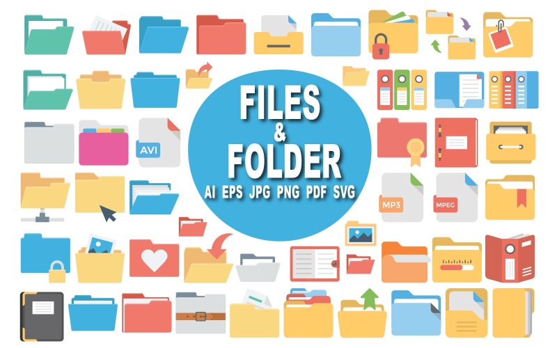 Essential Files and Folders Icons Collection for Digital Projects Icon Set