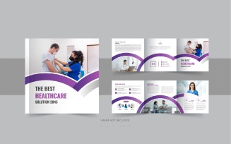 Healthcare, medical square trifold brochure or medical clinic service trifold design template