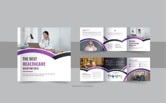 Healthcare, medical square trifold brochure or medical clinic service trifold template