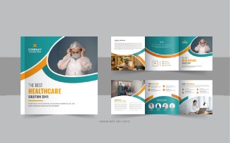 Healthcare, medical square trifold brochure or medical clinic service trifold