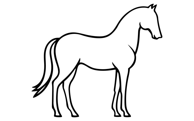 Horse silhouette vector art Illustration