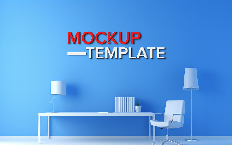 Indoor realistic wall mockup Product Mockup