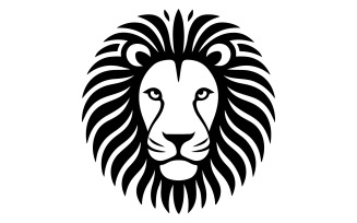 Lion face silhouette vector art with white background