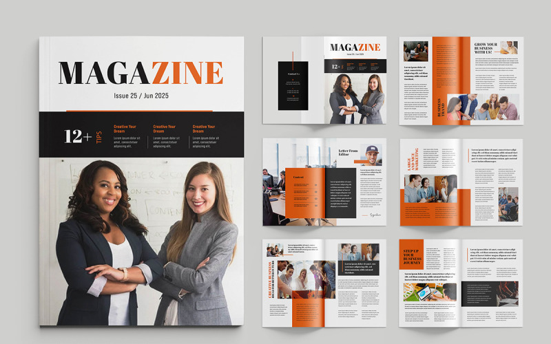 Magazine Layout Template Business Magazine Design Magazine Template